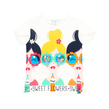 BOBOLI Camiseta punto con volantes de niña